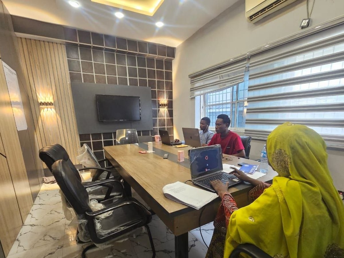 Meeting room with conference table